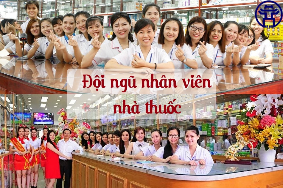 Hình ảnh các dược sĩ và nhân viên làm việc tại nhà thuốc Long Châu