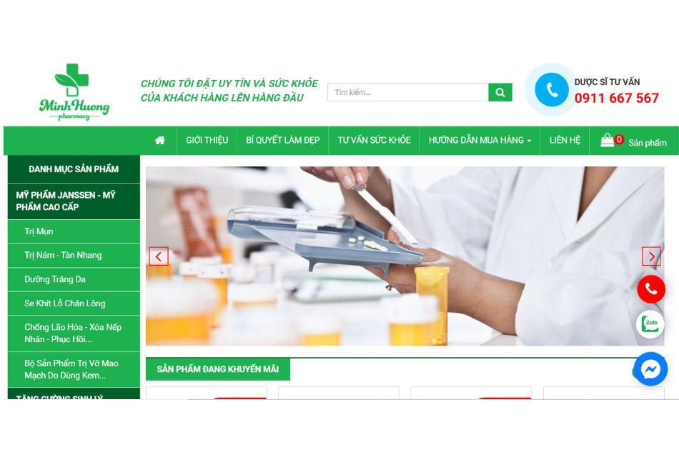 Website chính thức của nhà thuốc Minh Hương